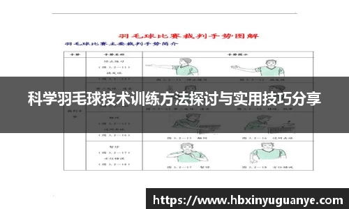 科学羽毛球技术训练方法探讨与实用技巧分享
