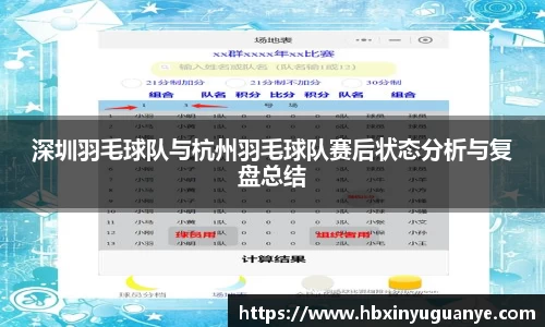 深圳羽毛球队与杭州羽毛球队赛后状态分析与复盘总结